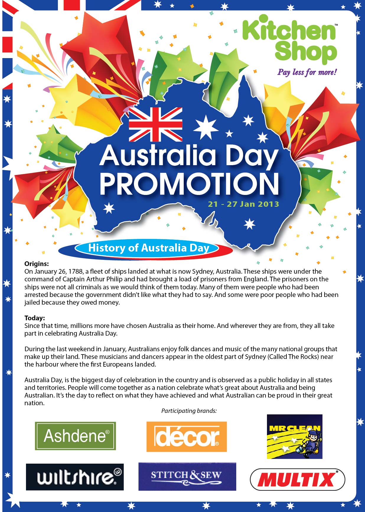 Kitchen Shop Australia Day Promotion